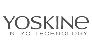 Logo "YOSKINE" przedstawione dużą czcionką, podpis "IN-YO TECHNOLOGY" widoczny na białym tle.