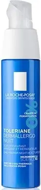 Niebieska butelka kremu z pompką La Roche-Posay stoi wyprostowana na białym tle.