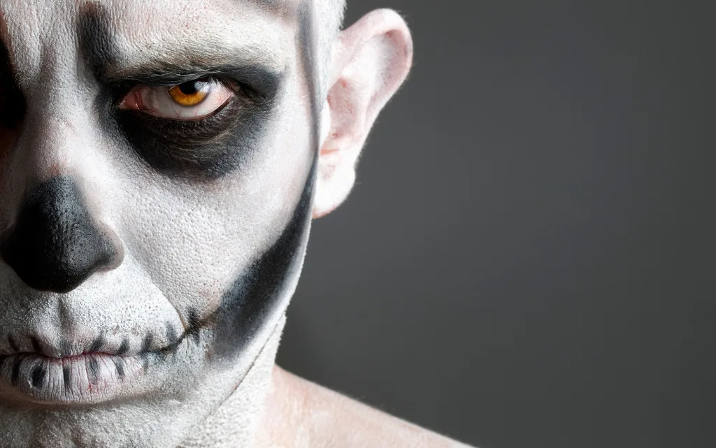 Makijaż na Halloween dla chłopaka - cukrowa czaszka 