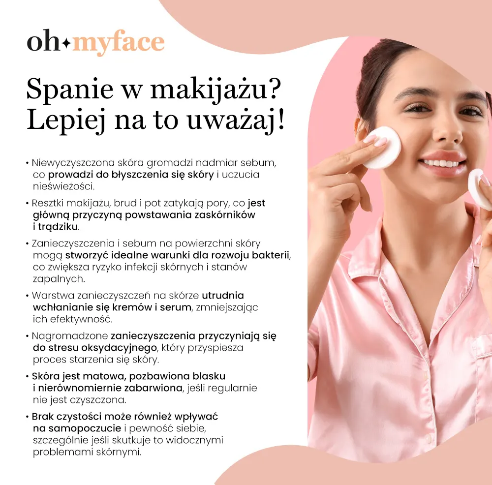Infografika Oh My Face Spanie w makijażu